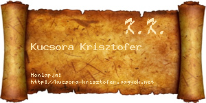 Kucsora Krisztofer névjegykártya