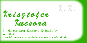 krisztofer kucsora business card